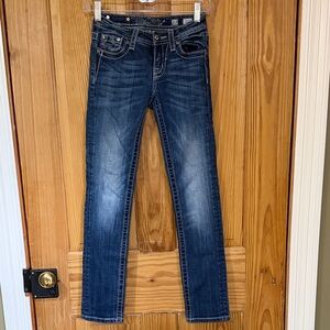 Miss Me Girl’s Angel Wing Cross Rhinestone Jeans ~ 12